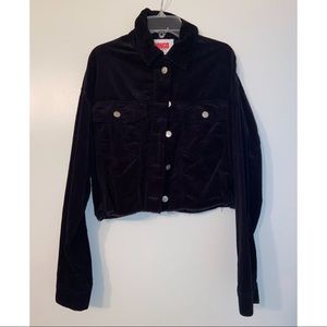 Black Corduroy Cropped Shacket